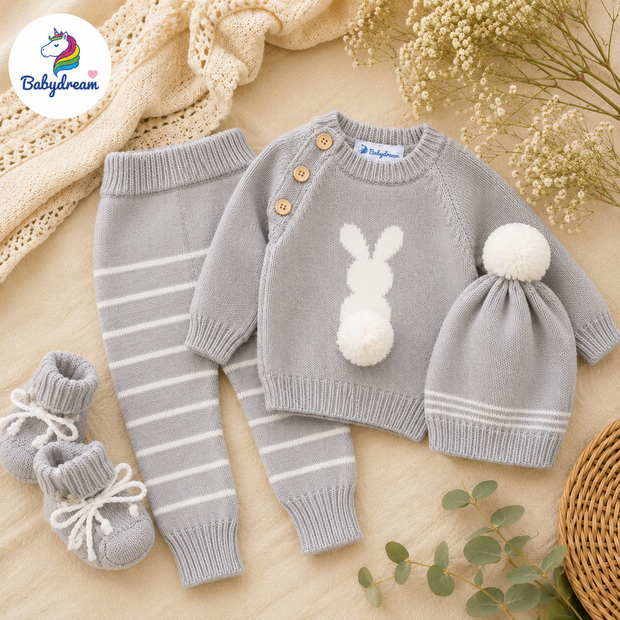 CONJUNTO DE CONEJO A RAYAS
