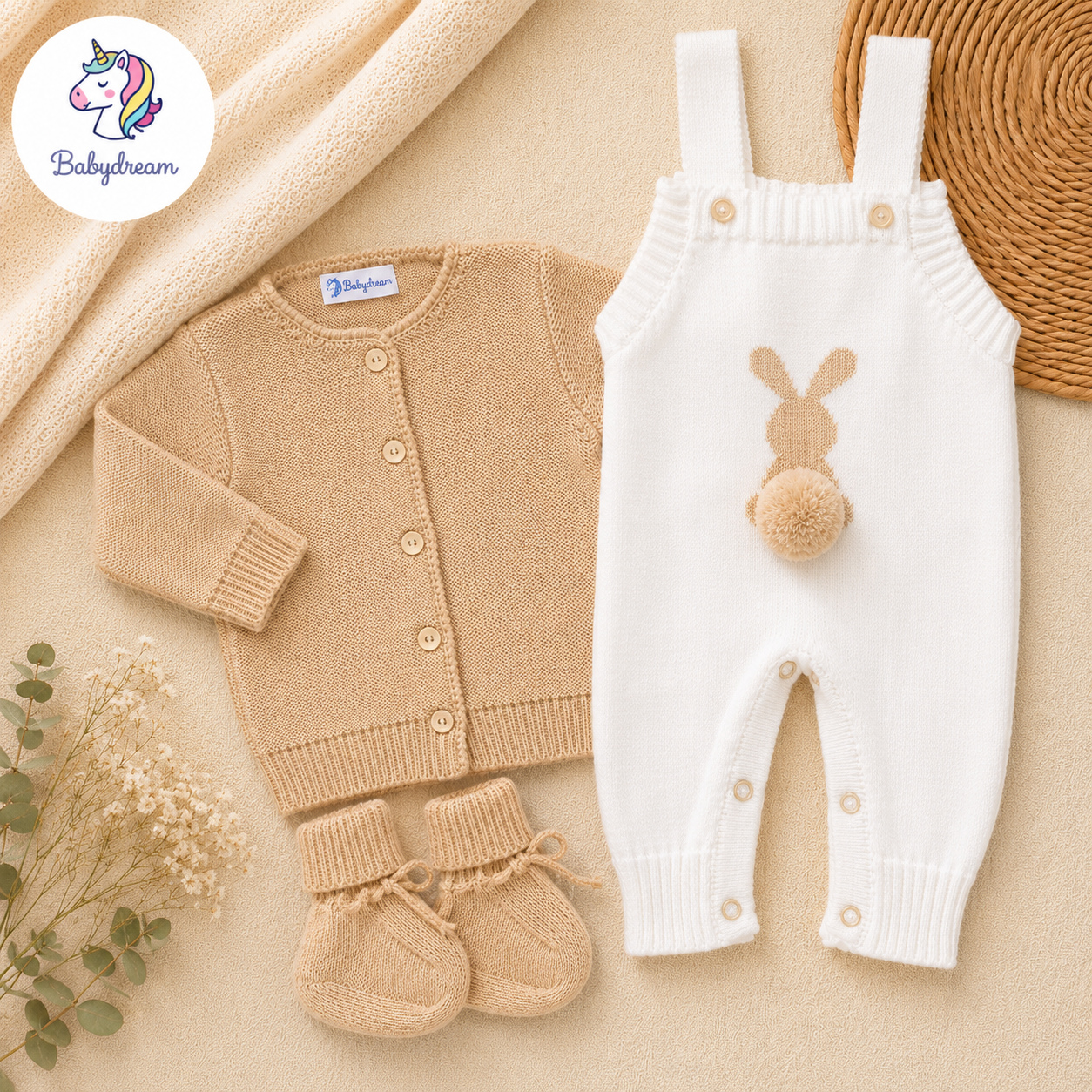 CONJUNTO OVEROL DE CONEJO POMPÓN