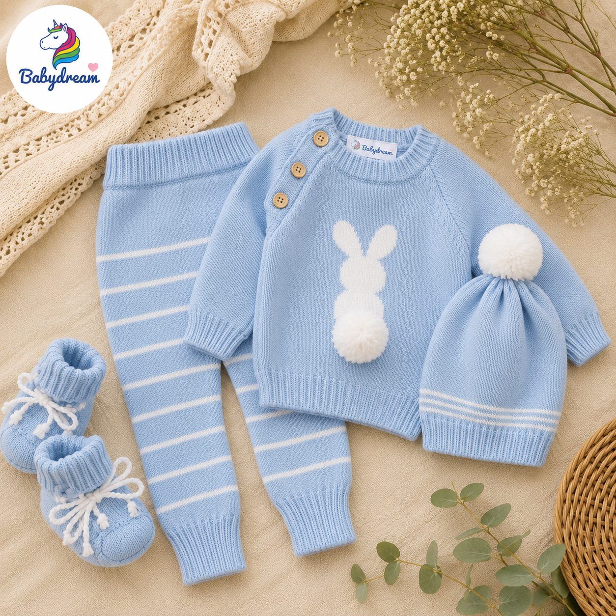 CONJUNTO DE CONEJO A RAYAS