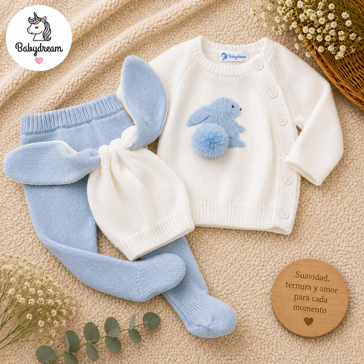 CONJUNTO CONEJITO CON OREJAS LARGAS