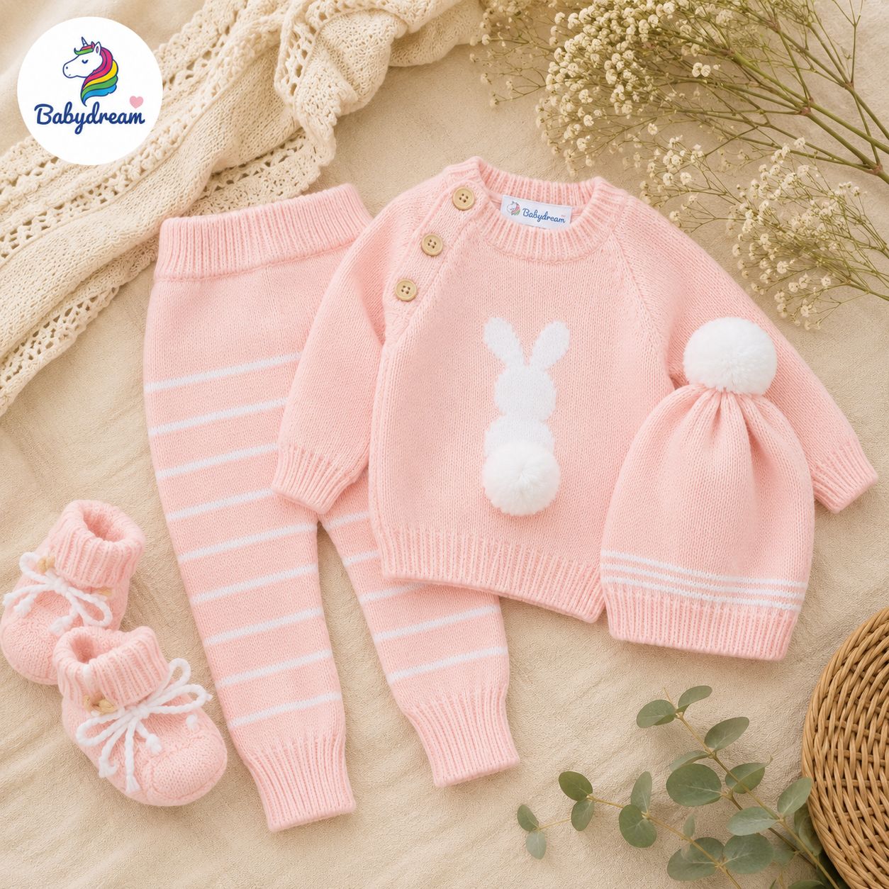 CONJUNTO DE CONEJO A RAYAS
