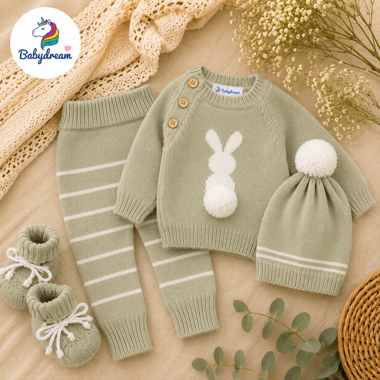 CONJUNTO DE CONEJO A RAYAS