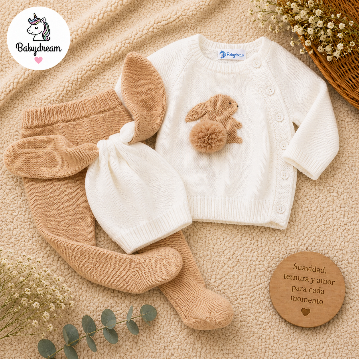 CONJUNTO CONEJITO CON OREJAS LARGAS