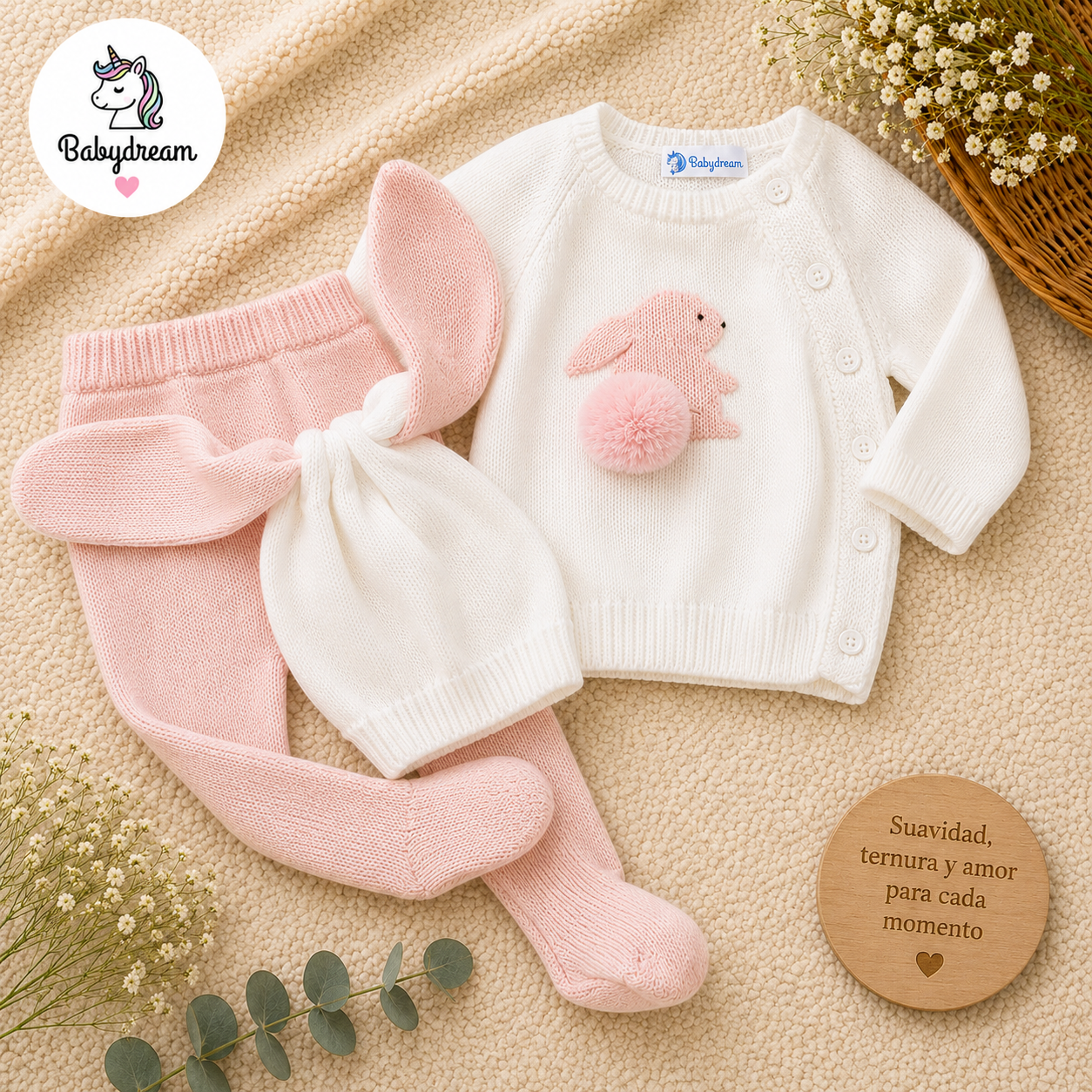 CONJUNTO CONEJITO CON OREJAS LARGAS