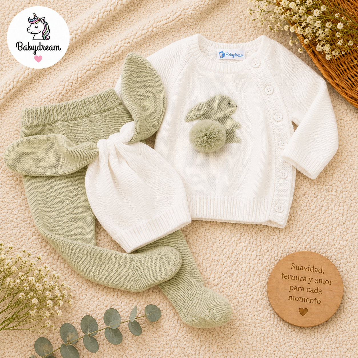 CONJUNTO CONEJITO CON OREJAS LARGAS
