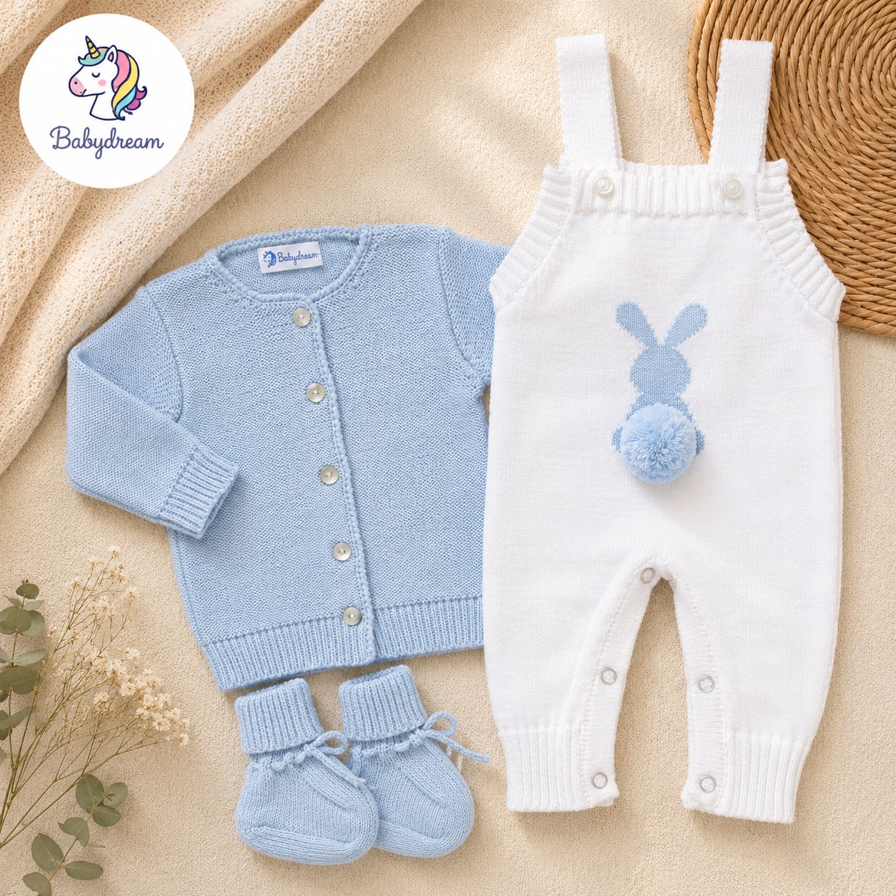 CONJUNTO OVEROL DE CONEJO POMPÓN