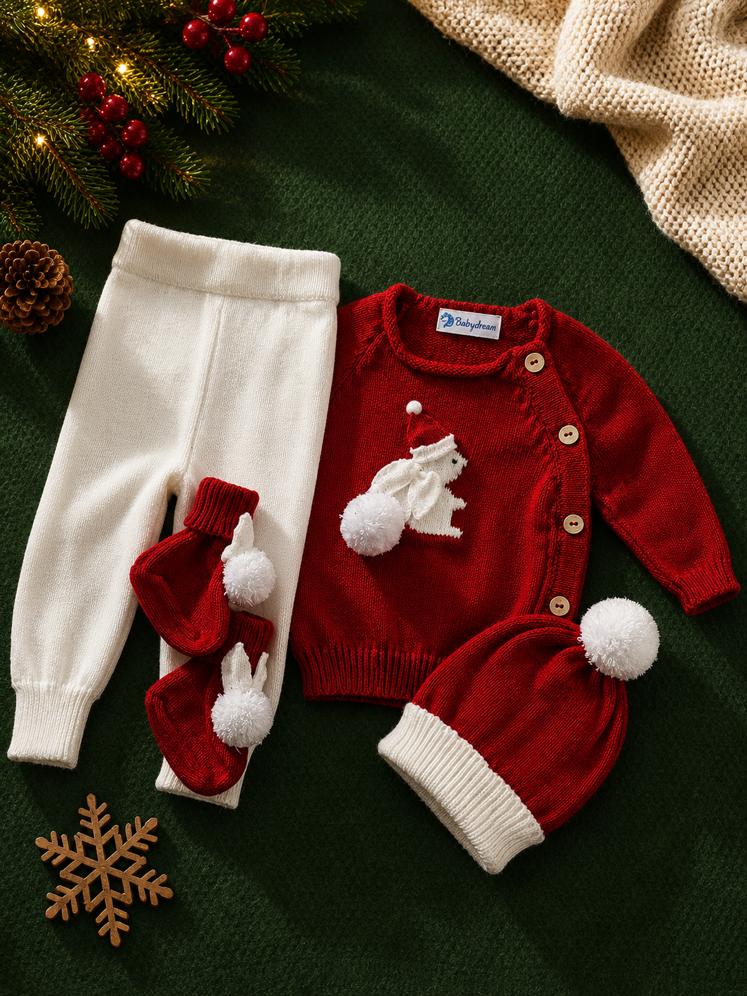 CONJUNTO CONEJO NAVIDEÑO